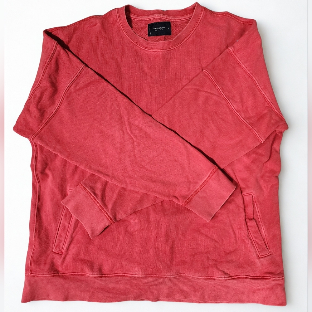 Men's Red Crewneck Sweatahirt- Mens Large